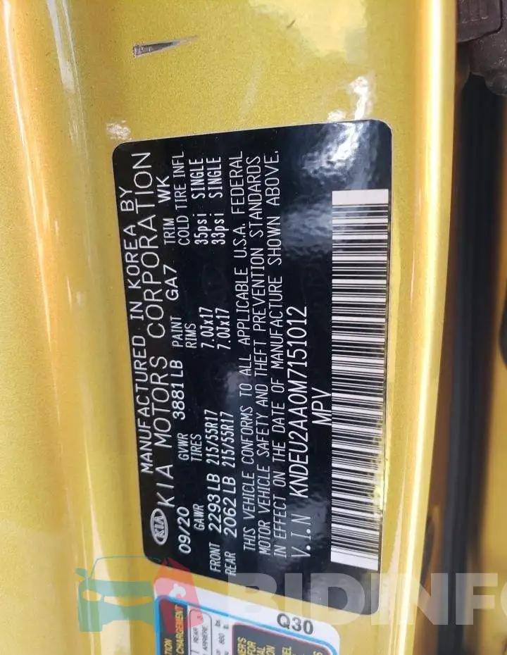 KNDEU2AA0M7151012 Photo# 13