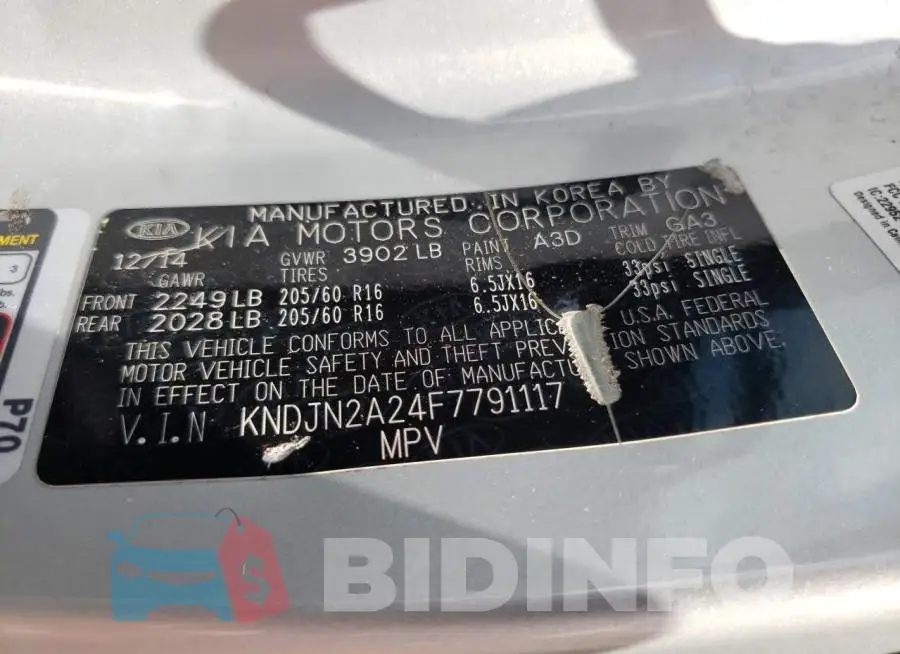 KNDJN2A24F7791117 Photo# 12