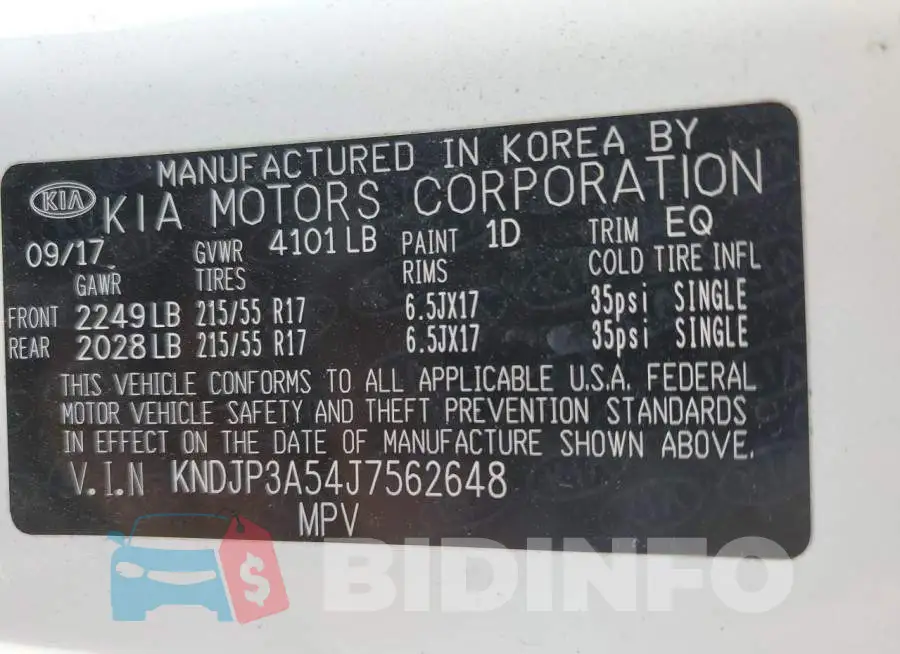 KNDJP3A54J7562648 Photo# 12