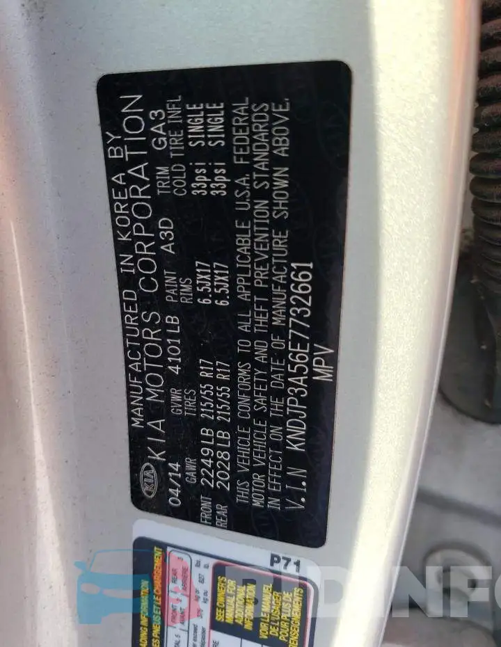 KNDJP3A56E7732661 Photo# 12
