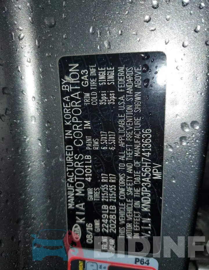 KNDJP3A56H7413636 Photo# 13