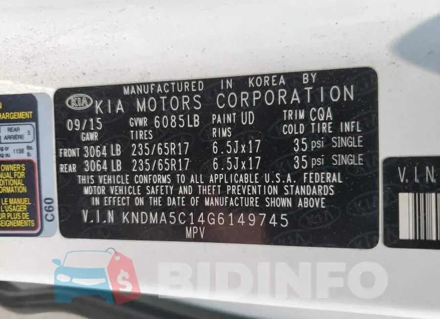 KNDMA5C14G6149745 Photo# 13