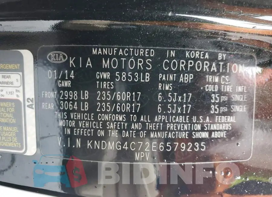 KNDMG4C72E6579235 Photo# 13