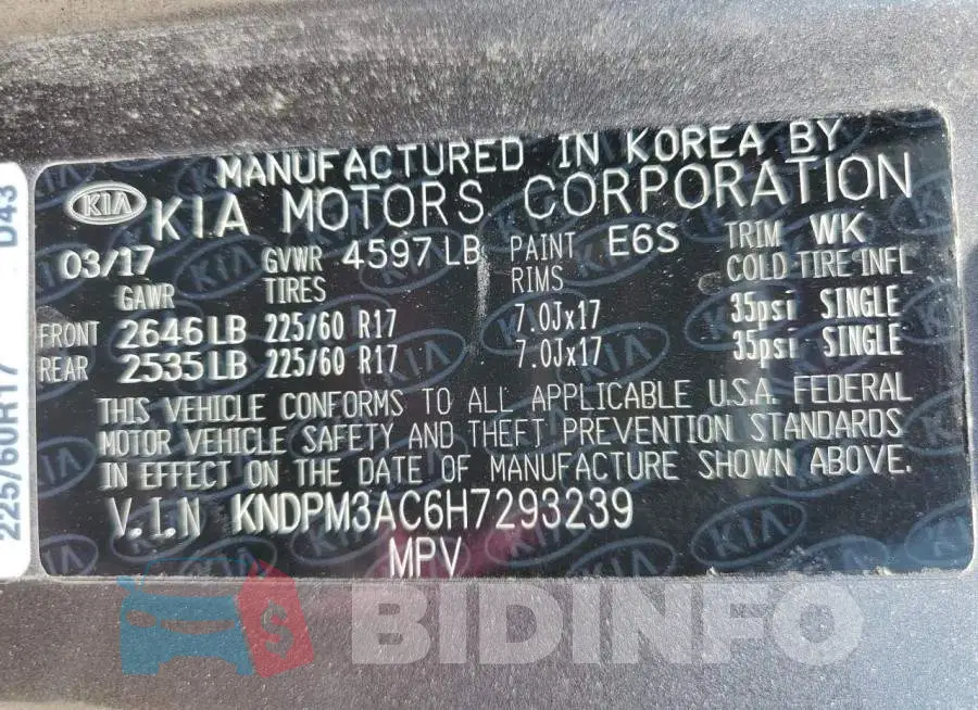 KNDPM3AC6H7293239 Photo# 13