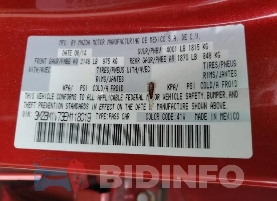 3MZBM1V73EM118019 Photo# 13