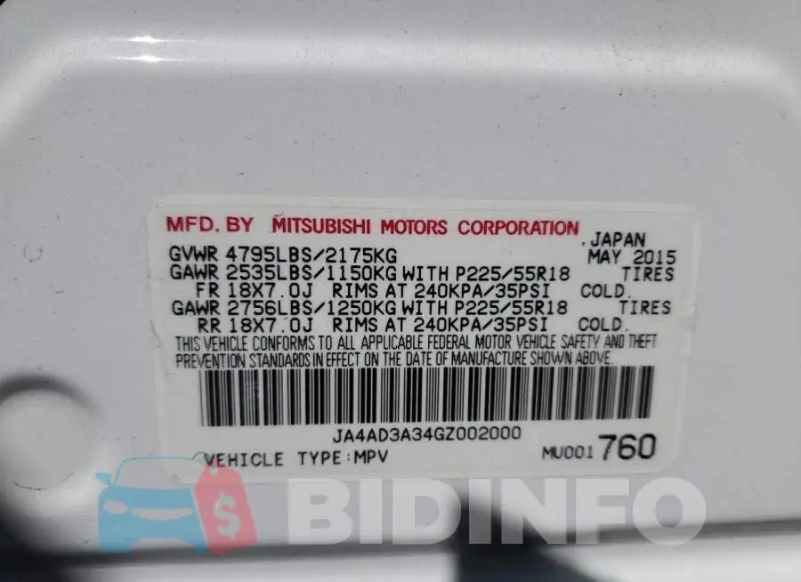 JA4AD3A34GZ002000 Photo# 12
