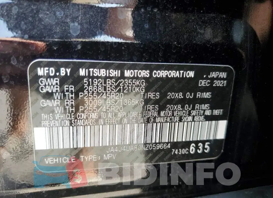 JA4J4UA80NZ059664 Photo# 13
