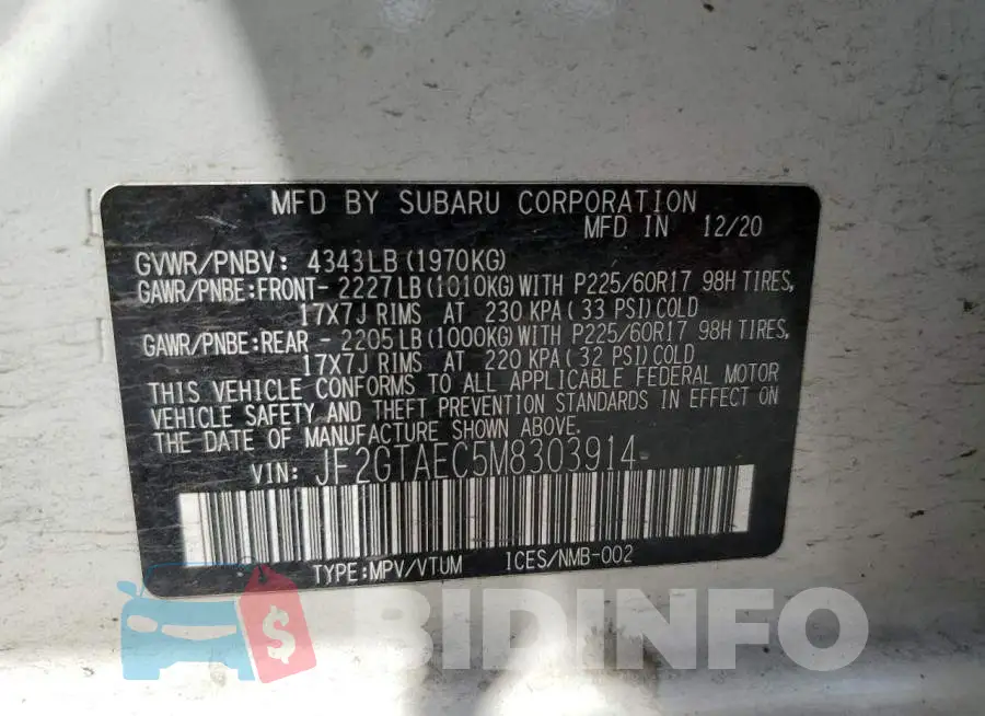 JF2GTAEC5M8303914 Photo# 13