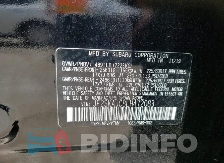 JF2SKAJC8LH472083 Photo# 12