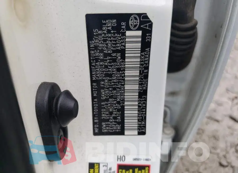 2T1BURHE4FC451867 Photo# 12