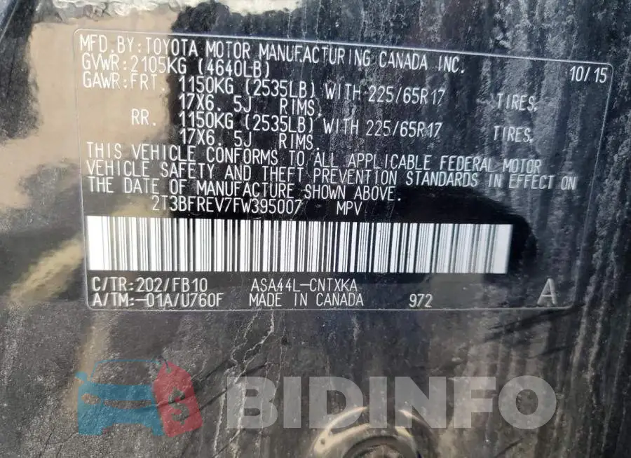 2T3BFREV7FW395007 Photo# 13