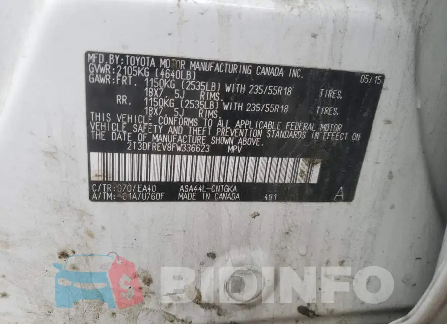2T3DFREV8FW336623 Photo# 12