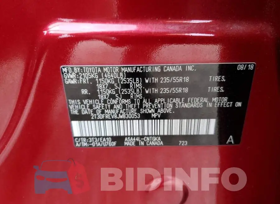 2T3DFREV8JW830053 Photo# 12