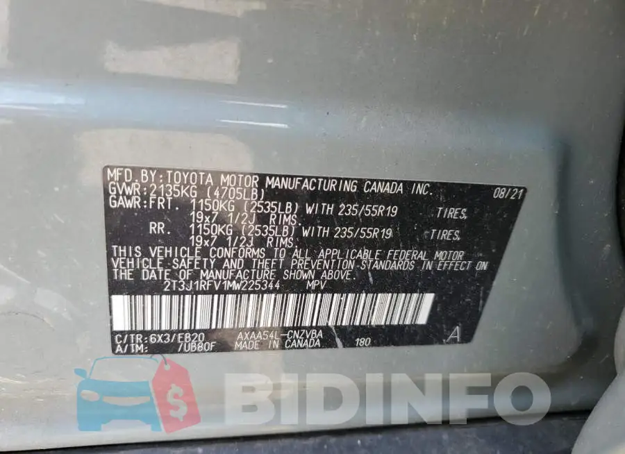 2T3J1RFV1MW225344 Photo# 14