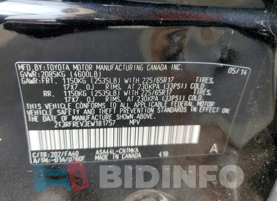 2T3RFREV3EW181757 Photo# 13