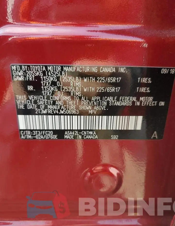 2T3WFREV4JW506963 Photo# 14
