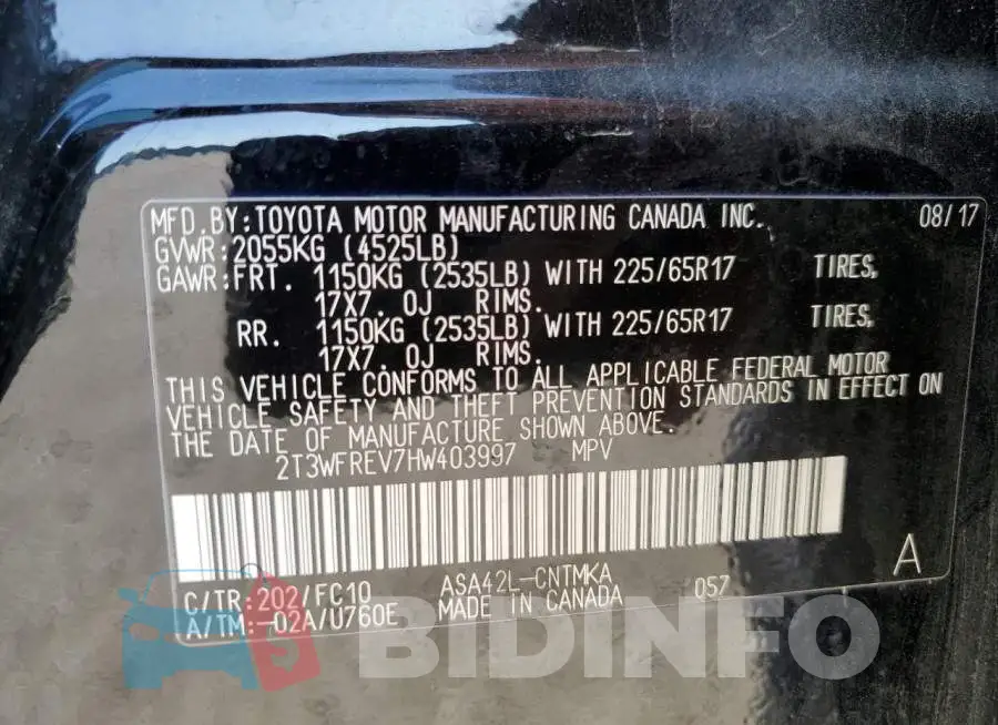2T3WFREV7HW403997 Photo# 12