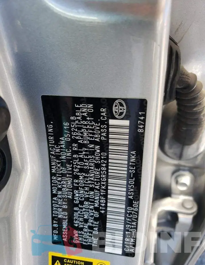 4T4BF1FKXGR584210 Photo# 12