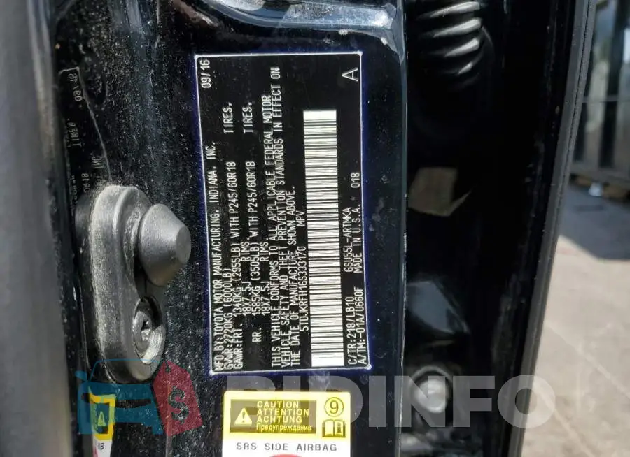 5TDJKRFH1GS333170 Photo# 12