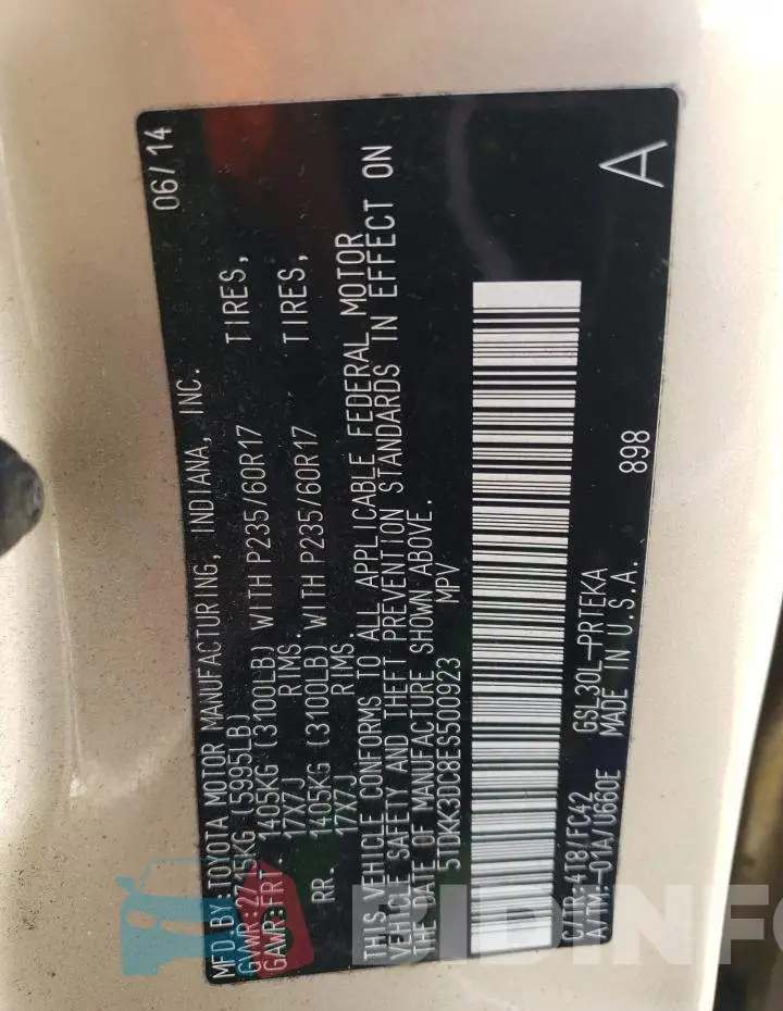 5TDKK3DC8ES500923 Photo# 14