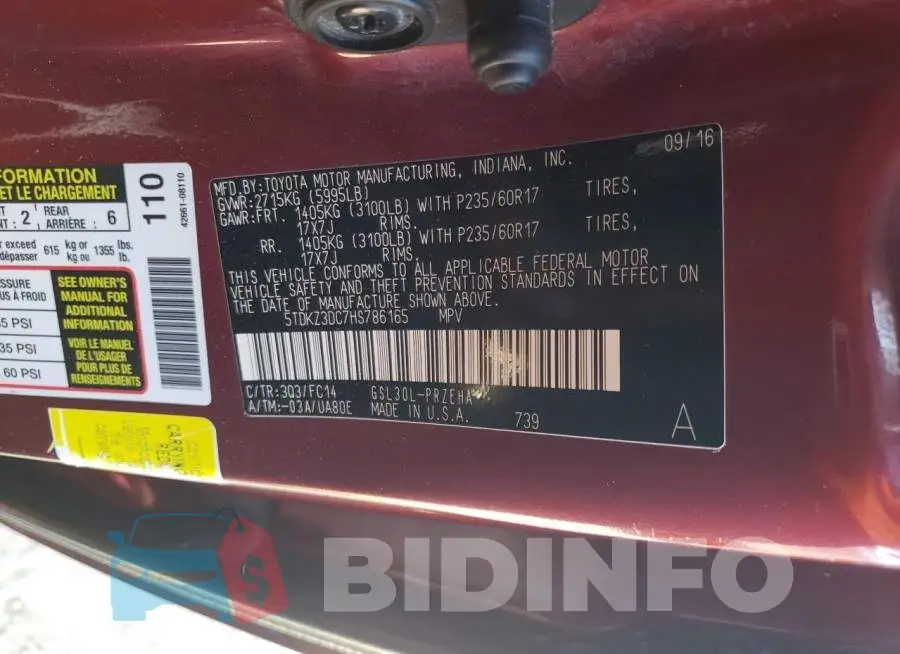 5TDKZ3DC7HS786165 Photo# 13