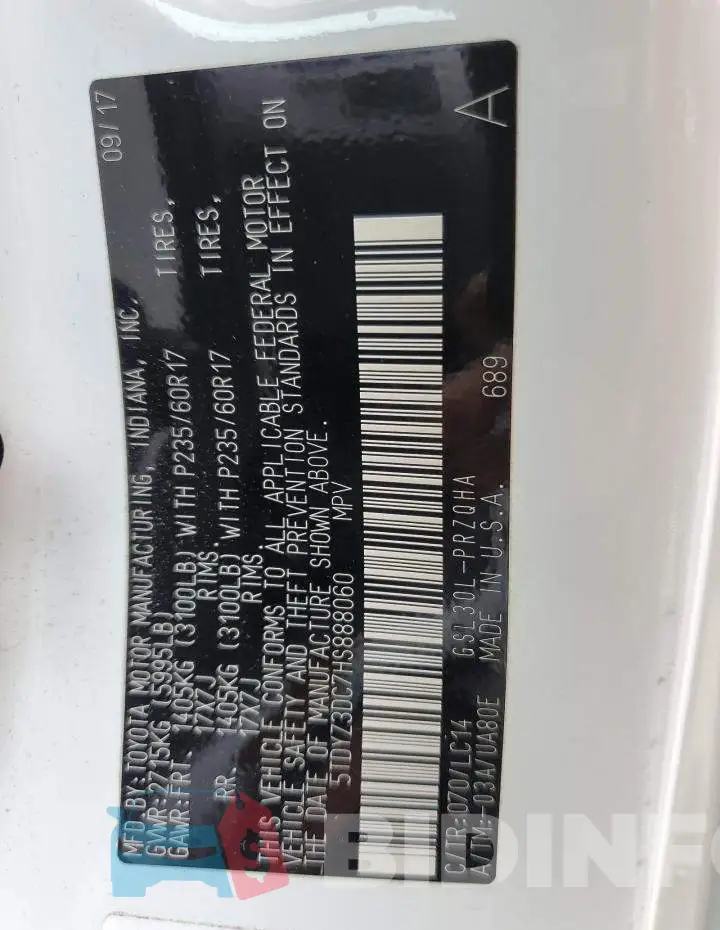 5TDYZ3DC7HS888060 Photo# 14