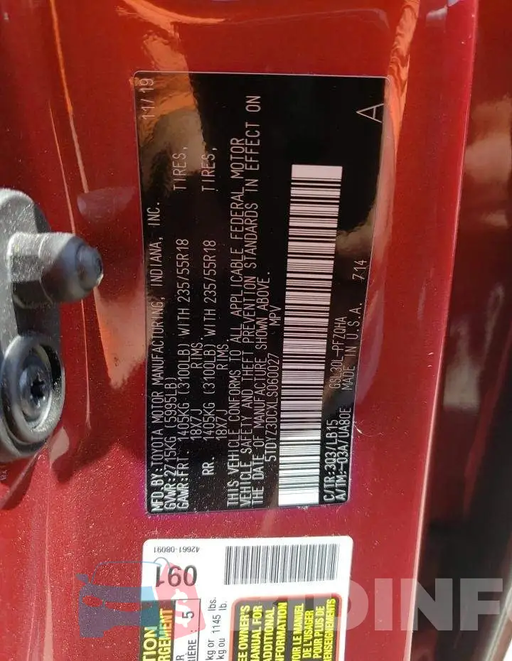 5TDYZ3DCXLS060027 Photo# 14