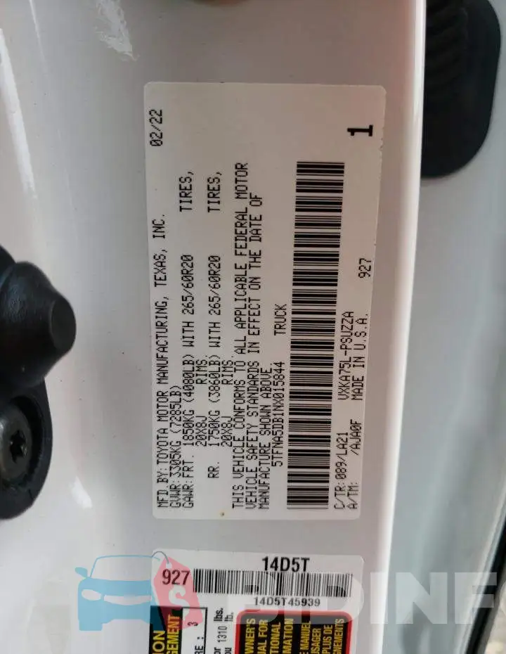 5TFNA5DB1NX015844 Photo# 12