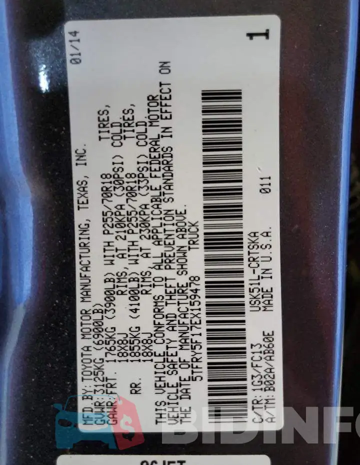 5TFRY5F17EX159478 Photo# 12