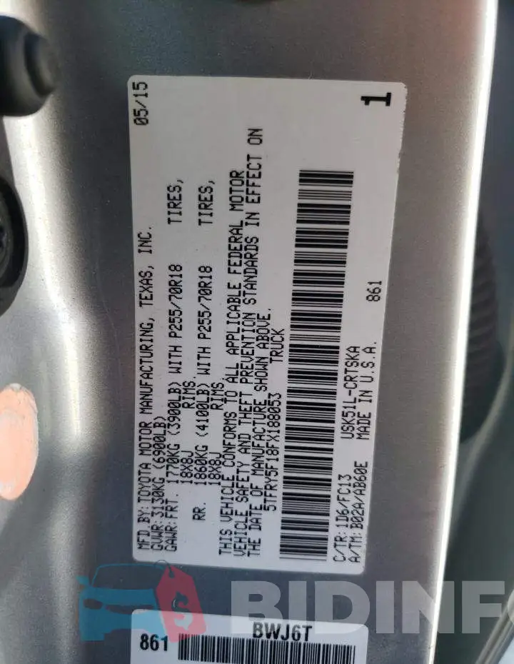 5TFRY5F18FX188053 Photo# 12