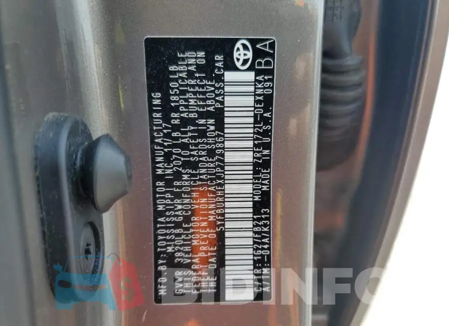 5YFBURHEXJP779867 Photo# 12