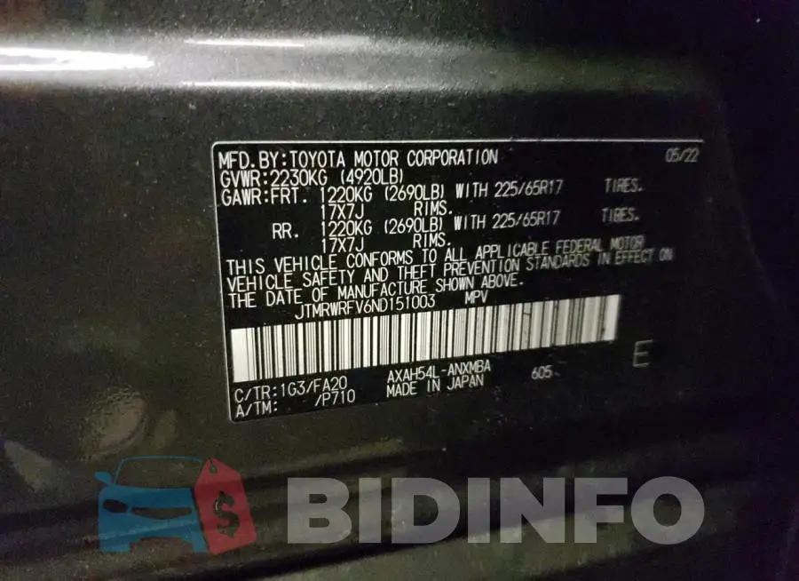 JTMRWRFV6ND151003 Photo# 13