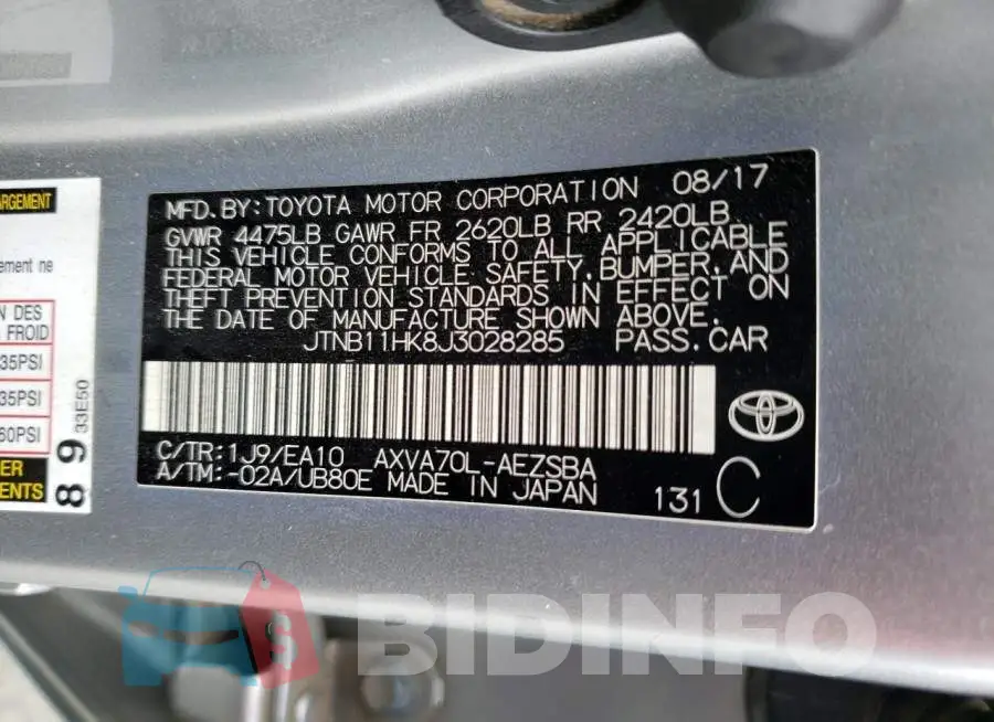 JTNB11HK8J3028285 Photo# 13