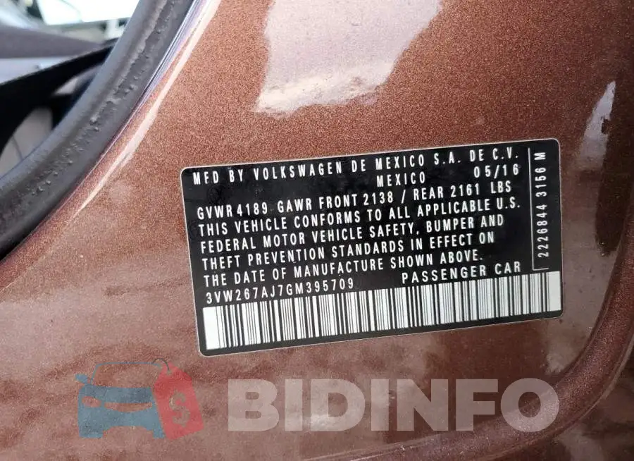 3VW267AJ7GM395709 Photo# 12
