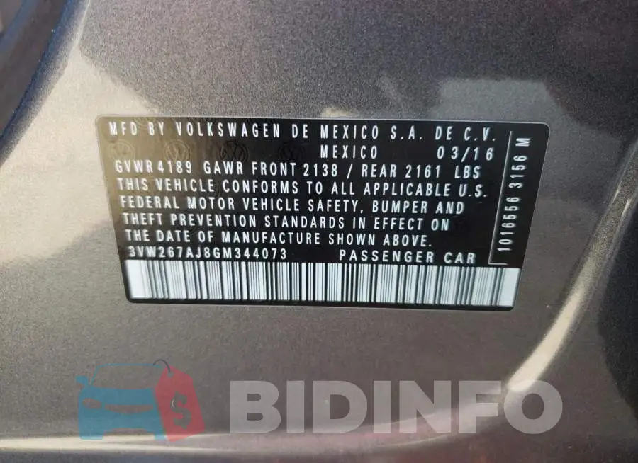 3VW267AJ8GM344073 Photo# 12