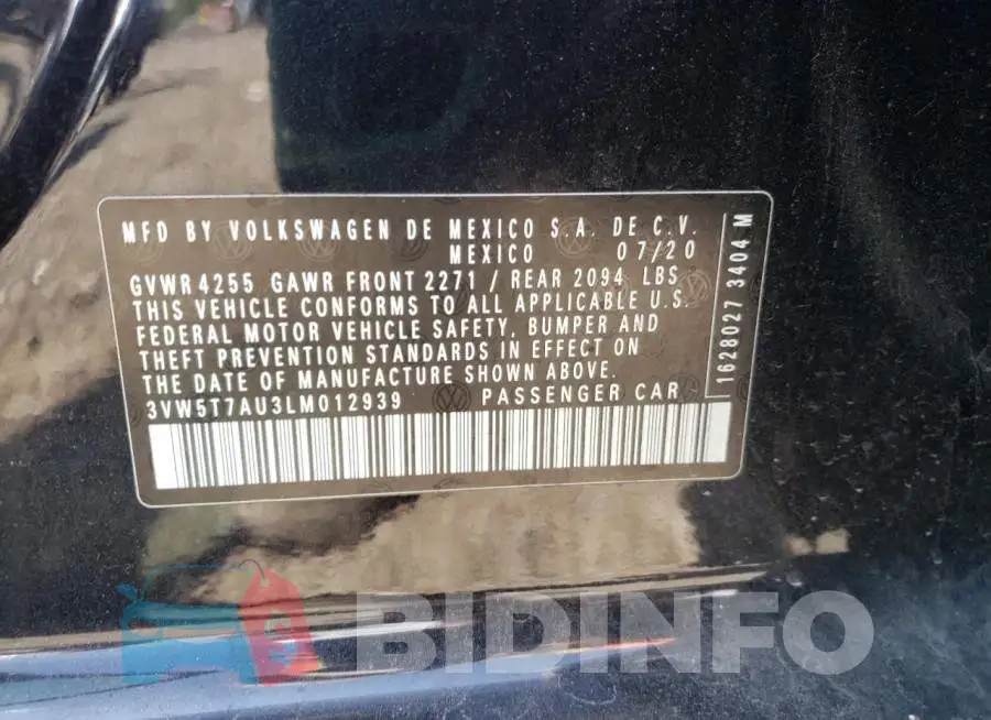 3VW5T7AU3LM012939 Photo# 13