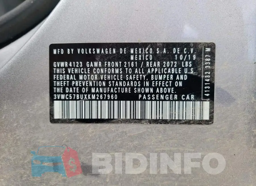 3VWC57BUXKM267960 Photo# 12