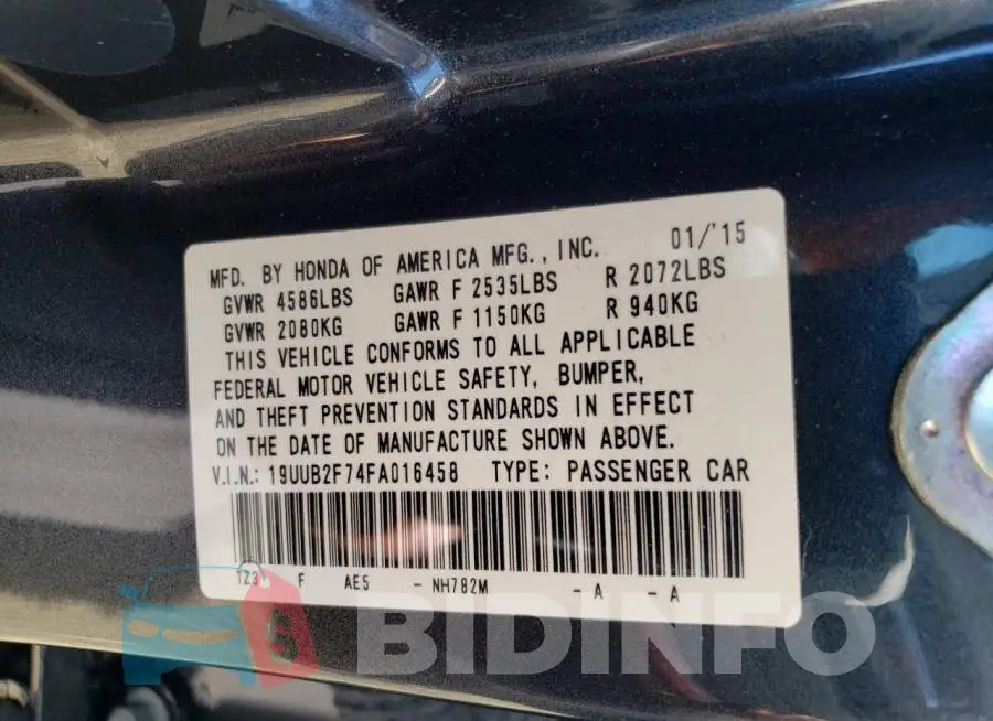 19UUB2F74FA016458 Photo# 12
