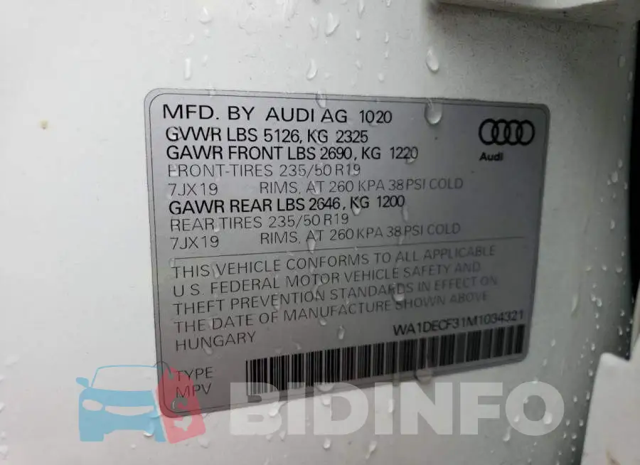 WA1DECF31M1034321 Photo# 13