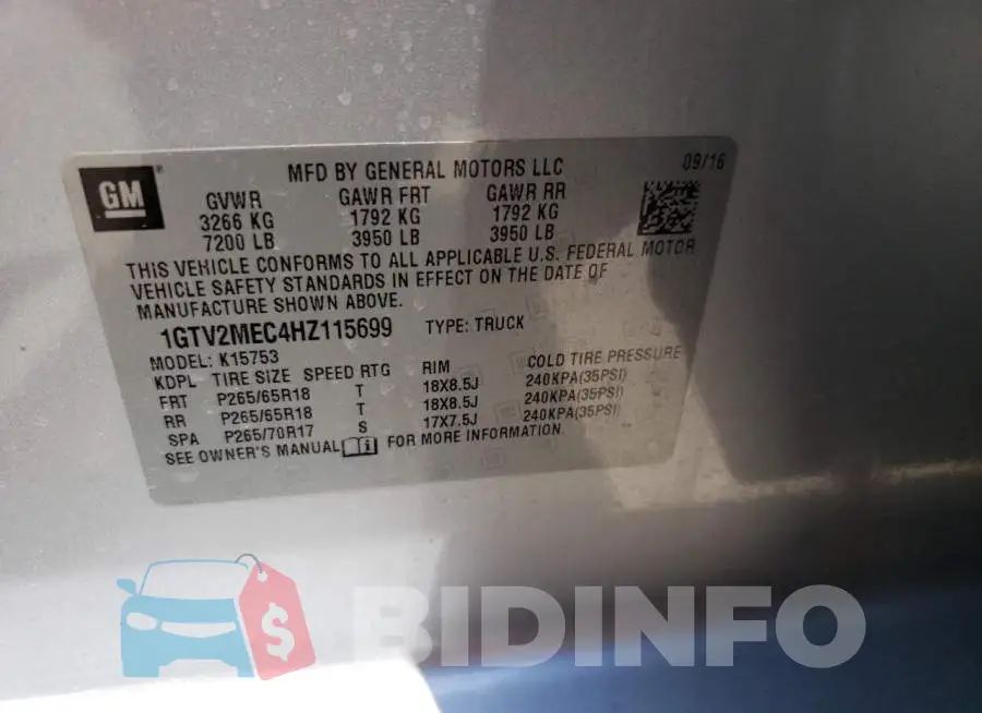 1GTV2MEC4HZ115699 Photo# 13