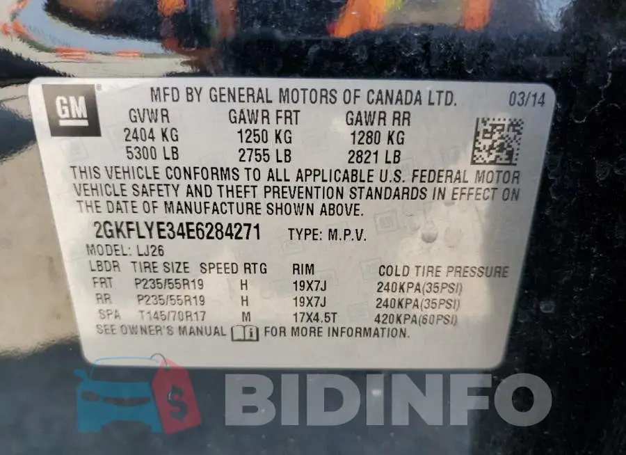 2GKFLYE34E6284271 Photo# 12