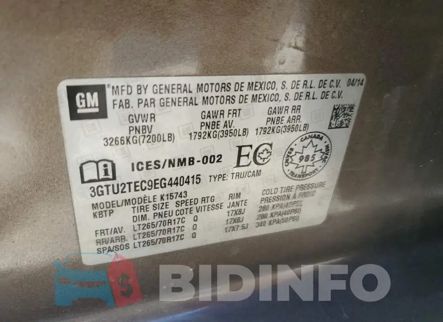 3GTU2TEC9EG440415 Photo# 12