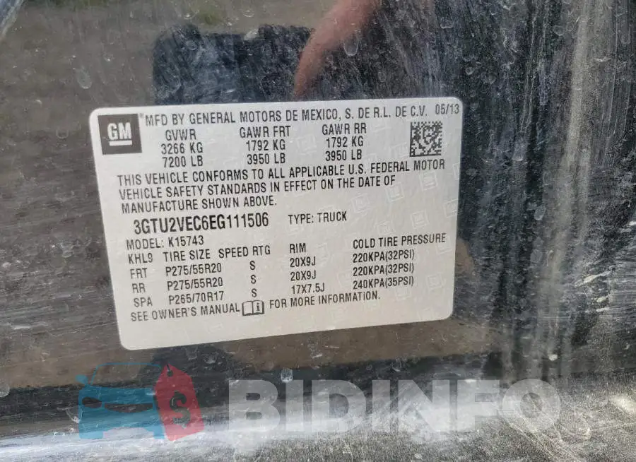 3GTU2VEC6EG111506 Photo# 12