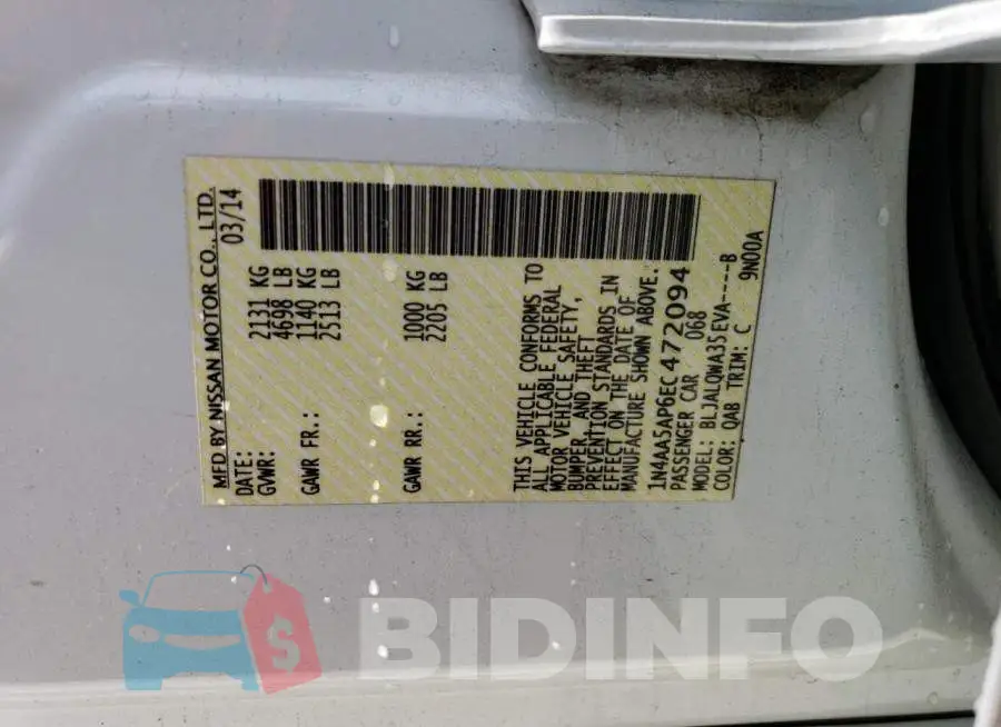 1N4AA5AP6EC472094 Photo# 12
