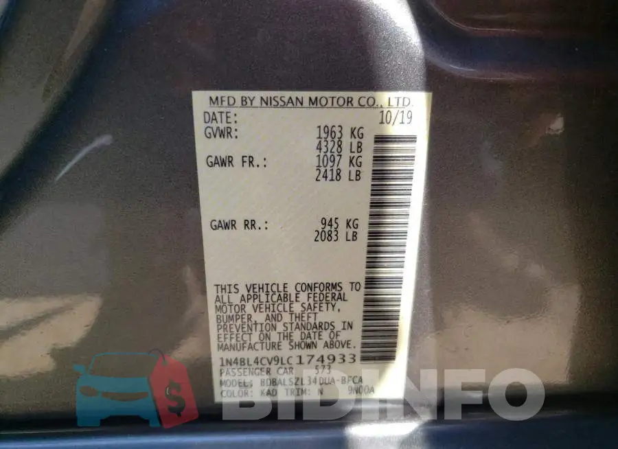 1N4BL4CV9LC174933 Photo# 13