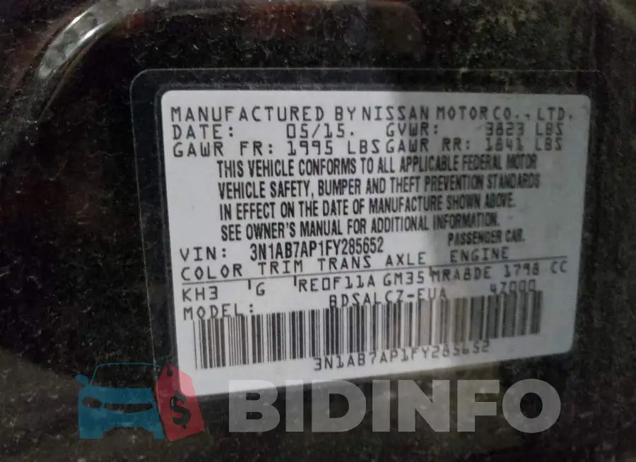 3N1AB7AP1FY285652 Photo# 12