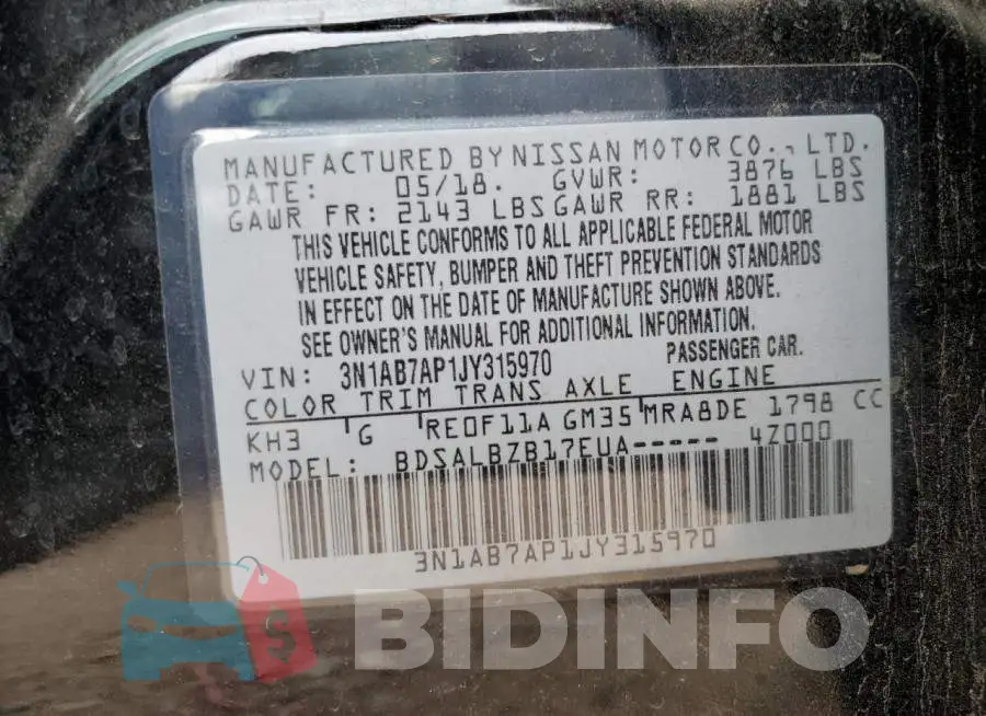 3N1AB7AP1JY315970 Photo# 12