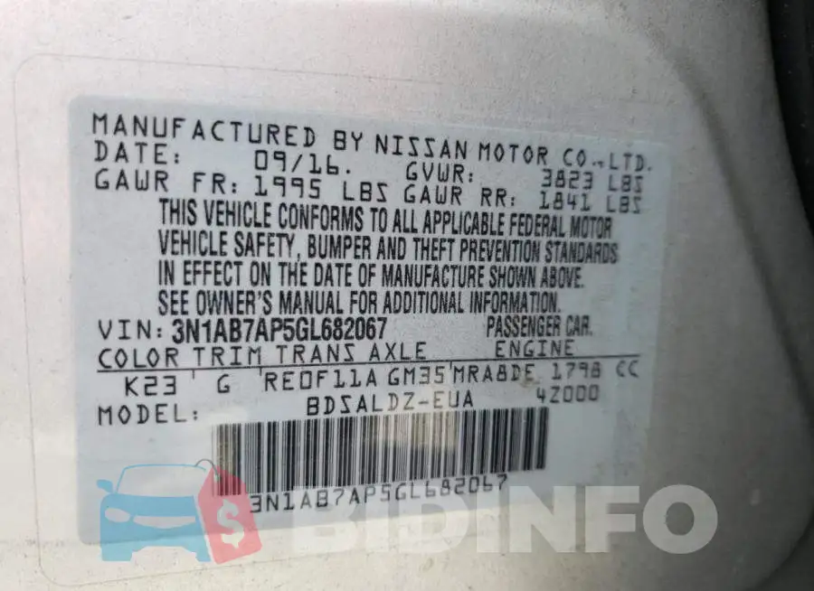 3N1AB7AP5GL682067 Photo# 12