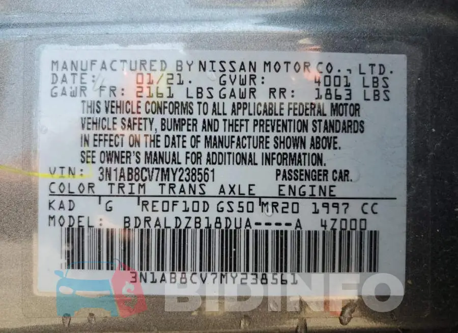 3N1AB8CV7MY238561 Photo# 12