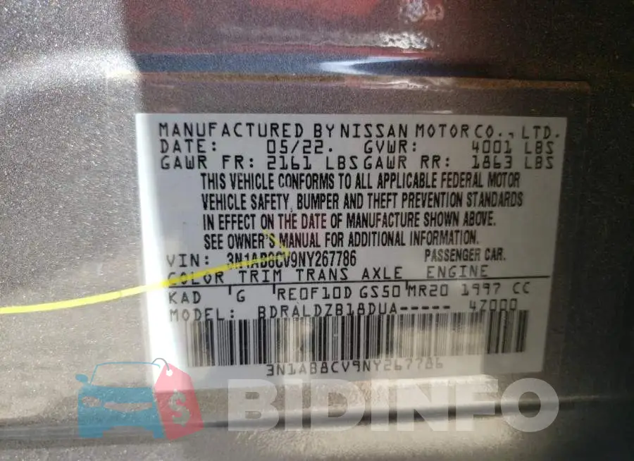 3N1AB8CV9NY267786 Photo# 12